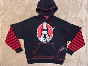 Emily The Strange Red Stripe Twofer I Know I'm Strange Portrait Hoodie Y2K MEDIU